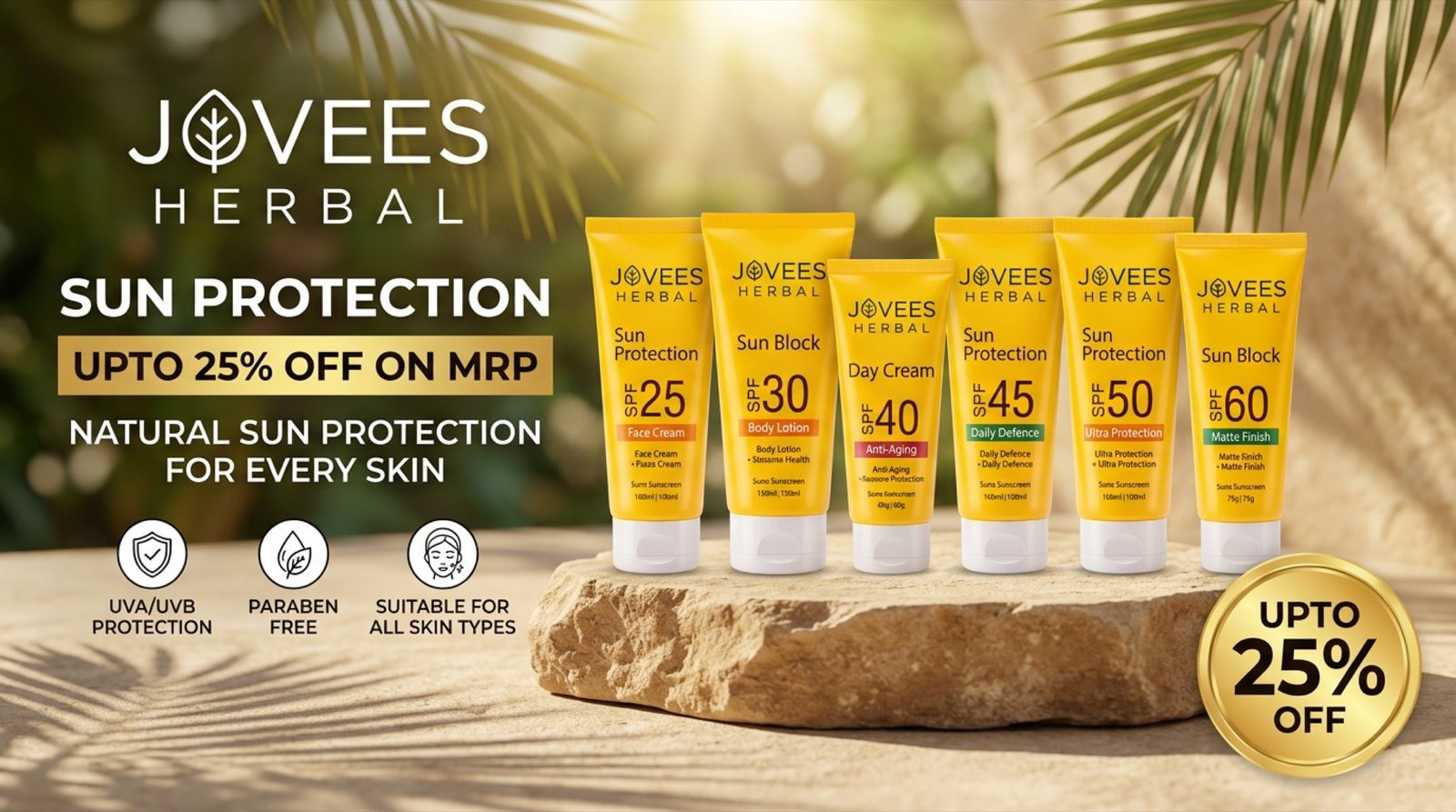 Jovees Herbal Natural Sun Protection For Every Skin Up to 25% Off On MRP